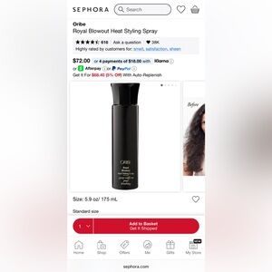 ORIBE ROYAL BLOWOUT HEAT STYLING SPRAY 5.9 OZ (BRAND NEW IN BOX, NEVER USED)